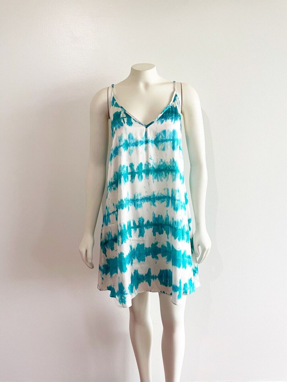 We Are Leone Elke Blue Tye Dye Stripe Short Dress S/M